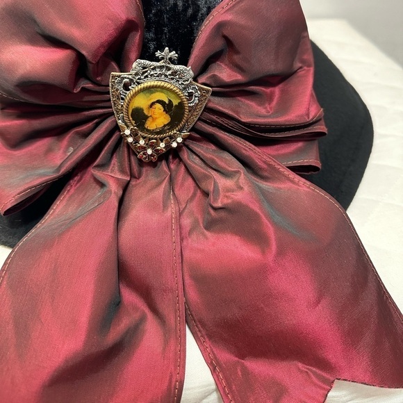 Lylia Siraldo Womens Vintage Hat Church Derby Wedding Wide Brim Big Bow Brooch main image 8